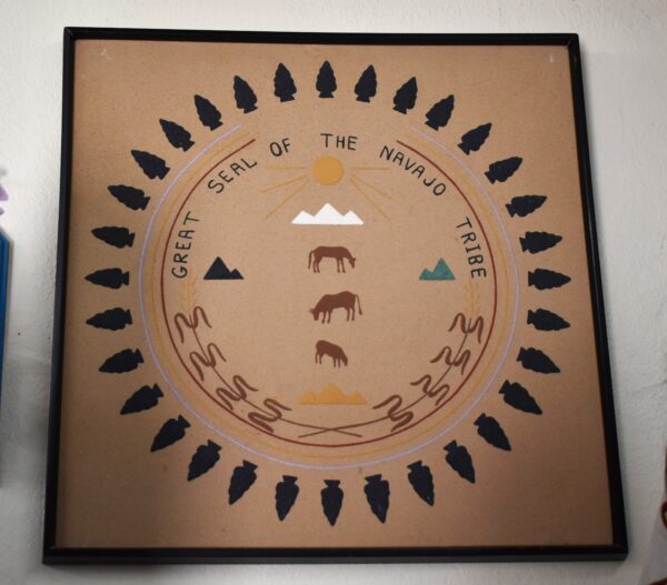 Sand Painting 25"X25" Great Seal Of the Navajo Tribe $SOLD