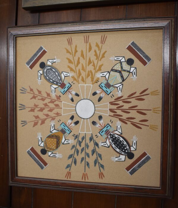 Sand Painting,13.5"x13" by Begay "Water Creature" $195