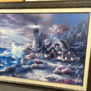 GUARDIAN OF LIGHT by JAMES LEE - WAVES LIGHTHOUSE 45.5"x58" $295