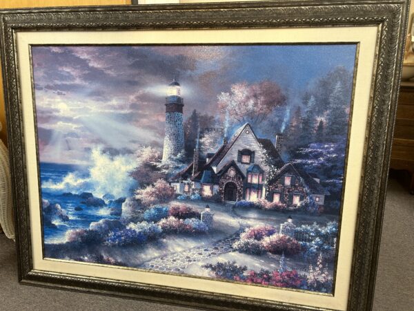 GUARDIAN OF LIGHT by JAMES LEE - WAVES LIGHTHOUSE 45.5"x58" $295