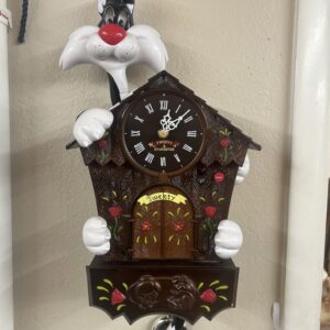 Looney Tunes Sylvester & tweety pie Moving Talking Animated Cuckoo Clock $350